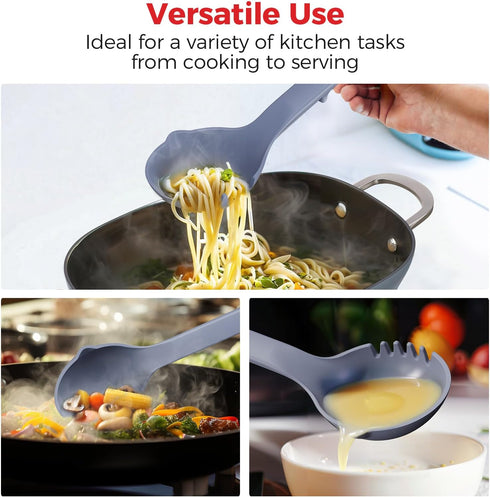 Goldlion Silicone Spoon Soup Ladle for Cooking, Mixing & Serving, Non-Stick Cookware Safe
