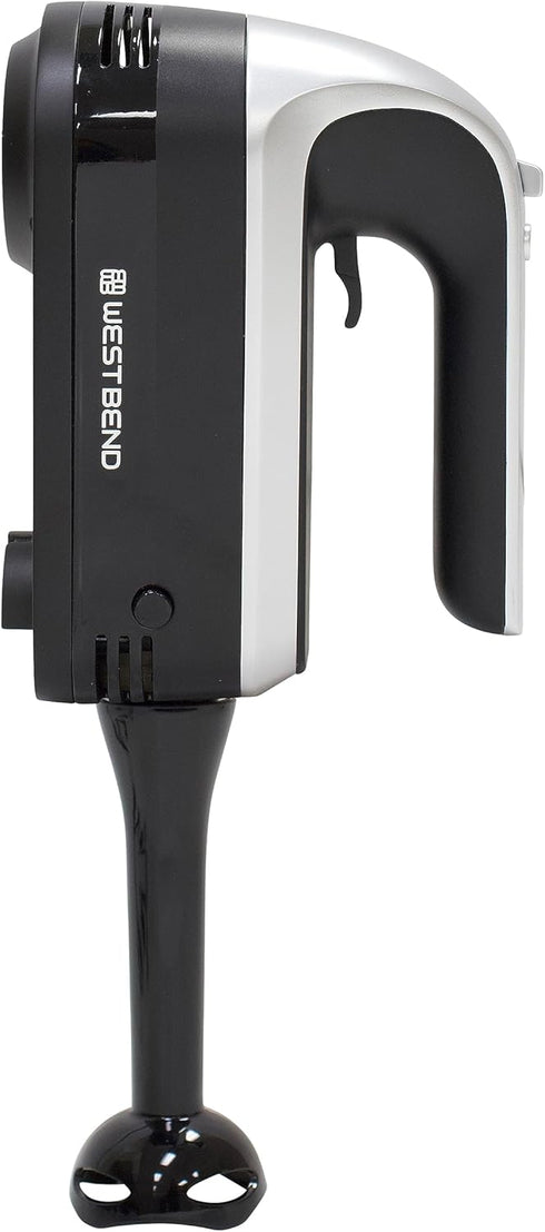 West Bend Hand Mixer Plus with Immersion Blender Attachment, 250-Watts, 6 Speed Options, Ergonomic Handle, Snap-On