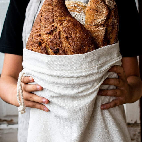 Goodleks Three-Layer Cotton Bread Bag, Reusable Storage for Homemade Loaf, Natural Organic Canvas