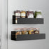 Magnetic Spice Rack for Refrigerator, 2 Pack Black Moveable Fridge Magnetic Spice Racks, Strong Metal Shelves for
