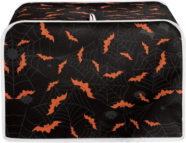 Halloween Spider Web Bats Toaster Cover, Dustproof 4 Slice Small Appliance Cover