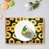 Set 2, Sunflower Gold Decorative Tray of Plastic Serving Tray with Handles, Rectangular Coffee Table Tray, Nesting