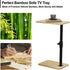 2Pcs 360 (2PCS, Sofa Armrest Tray Table - Bamboo Swivel TV Trays - Height Adjustable Side Table for Bed or Chair