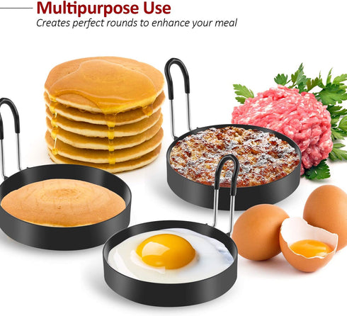Egg Rings, 4 Pack Stainless Steel Cooking Rings for Eggs and Pancakes