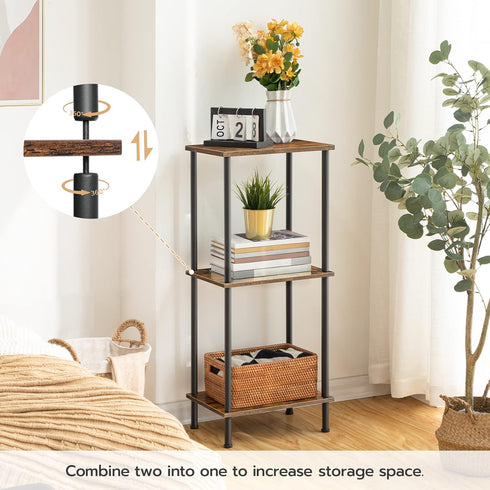 2-Layer BF09BZ01 HOOBRO End Table, Small Side Table, Nightstand with Storage Shelves, Sofa Table for Small Spaces