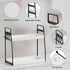 VITVITI 2-Tier Bathroom Organizer Countertop, Wood Storage Shelf with Hooks for Bathroom Corner Sink Vanity, White