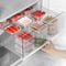 Food Storage Containers with Lids, Clear Plastic Fridge Organizer Bins, 350ml Sealed Reusable Kitchen Storage Boxes,