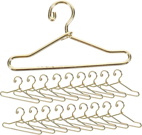 20pcs Miniature Doll Suit Hangers - Iron Wire Doll Clothes Hangers for Small House Wardrobe Ornaments