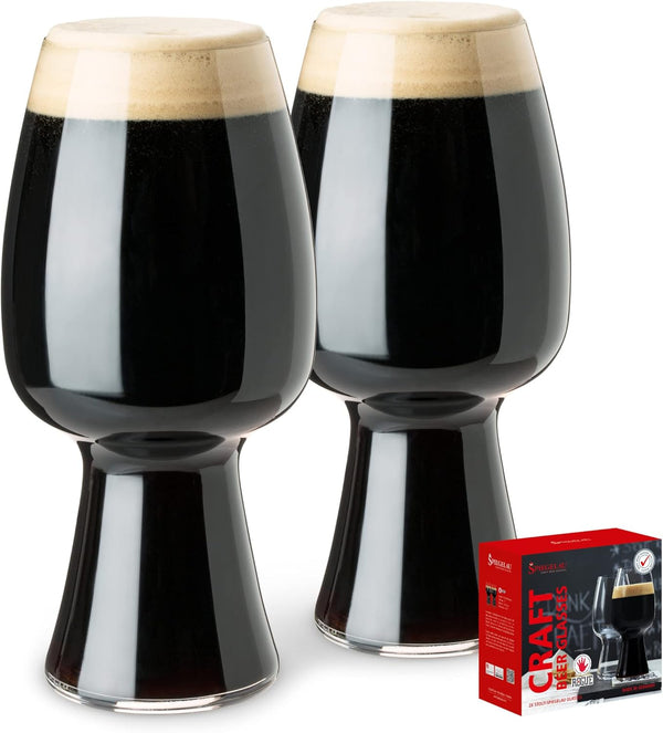 Spiegelau Craft Beer Stout Glass, European-Made Crystal Drinking Glasses, Set of 2, 21 oz