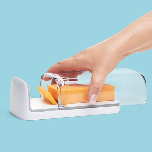 2-in-1 Chef'n Cheese Slicer and Storage Container | Integrated Lid Keeps Cheese Fresh | Ideal Gift for the Cheese Lover