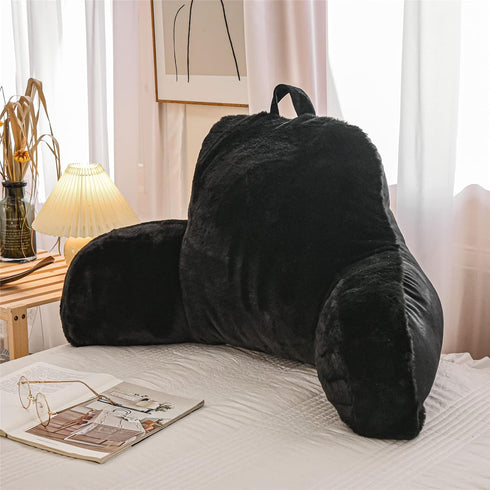 Meeting Story Reading Pillow Bed Rest Pillow with Arms Rabbit Fur for