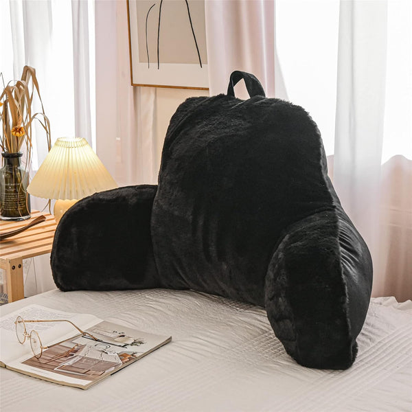Meeting Story Reading Pillow Bed Rest Pillow with Arms Rabbit Fur for