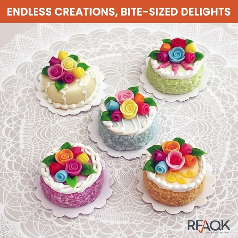 RFAQK 4-Inch Mini Cake Pans Set for Baking - Nonstick 4PCs Small Pans for Cheesecakes, Pizzas, and Smash Cakes