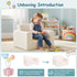 2-in-1 Tiita Kids Sofa, Toddler Chair, Convertible Children Couch to Lounger, Flip Out Kid Sofas Chair, Toddler Armrest