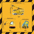 Teslite 4th 9Pcs 40 Inch 4 Bulldozer Set 4 Construction Balloons Birthday, Gold Number Balloons with Large Excavator