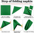 ANECO 12 Pieces Satin Napkins, Soft Square Dinner Napkins 17 x 17 Inches for Weddings, Parties, Decorations (Forest