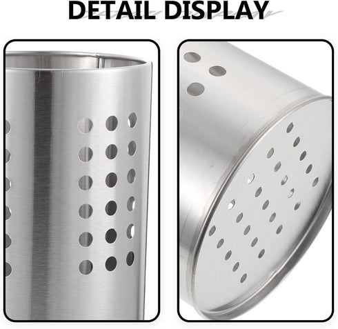 DOITOOL 2PCS Stainless Steel Kitchen Utensil Holders for Countertop, Spoon and Fork Holder for Restaurant