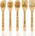 Horror Movie Merchandise Wooden Spoons for Cooking, Natural Bamboo Kitchen Utensils Set, 5 Pack
