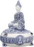 Ebros Gift Bhumisparsha Mudra Buddha Amitabha Terracotta Jewelry Box Figurine, 5.25" Diameter