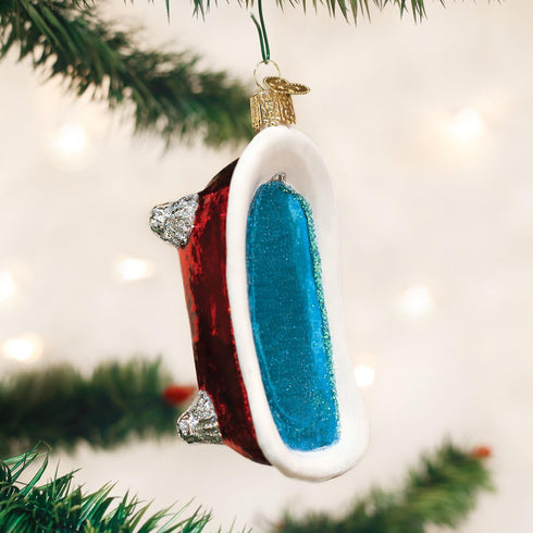 Old World Christmas Ornaments - Plumbing Glass Blown Clawfoot Tub