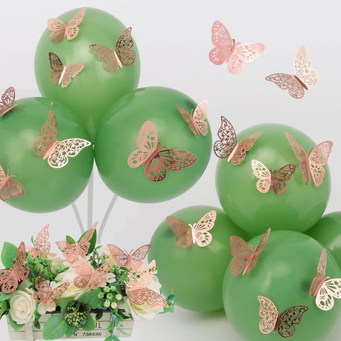 36 3 3 3D Pcs Butterfly Wall Decor, Styles Sizes Rose Gold Butterfly, Wedding & Birthday Party Decorations, Girls