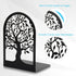 6.5 4.7 3.5 Inch(3 Pairs/6 HappyHapi Book Ends, Metal Bookends for Shelves Decorative, Tree Stopper for Heavy Books