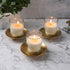 Iron Plate Candle Holder Set of 3, Gold Decorative Pillar Candle Stand for Wax Candles