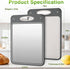 Titanium Cutting Boards for Kitchen - Katuchef Non Toxic Double Sided Metal for Meat/Fish & Wheat Straw PP