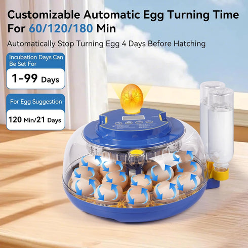 18 360 Egg Incubators for Hatching Eggs, Chicken Egg Incubator with Automatic Egg Turning and Temperature Humidity