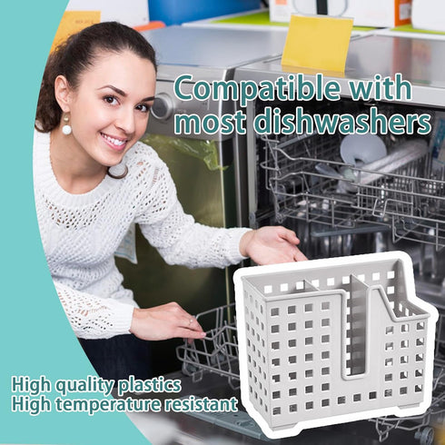 Grey Dishwasher Chopstick & Straw Basket, Ideal Utensil Holder for Small Items, Keep Your Dishwasher Organized