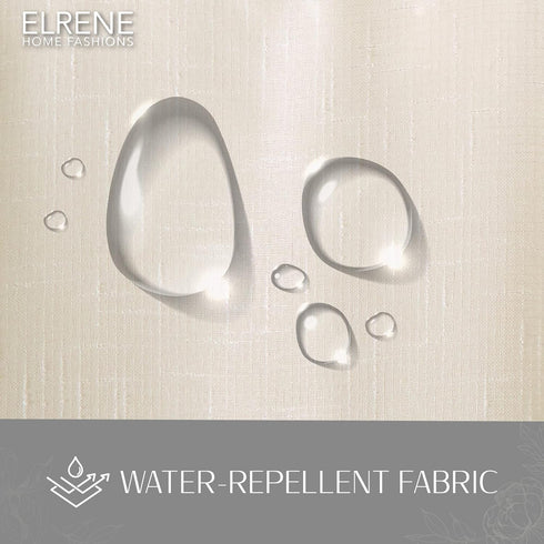 Elrene Home Fashions Darien Weatherproof Tab-Top Sheer Solid Color Curtain Panel, 52”W x 84”L, Indoor/Outdoor, Ivory