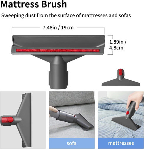 Home Cleaning Kit for Dyson V15 V11 V10 V7 V8, Flexible Hose, Mattress Tool, Stiff Brush, Soft Bristle Attachment