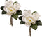 FlorisDecor 6 Stems Real Touch Creamy White Magnolia Flowers for Vases, Artificial Realistic