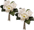 FlorisDecor 6 Stems Real Touch Creamy White Magnolia Flowers for Vases, Artificial Realistic