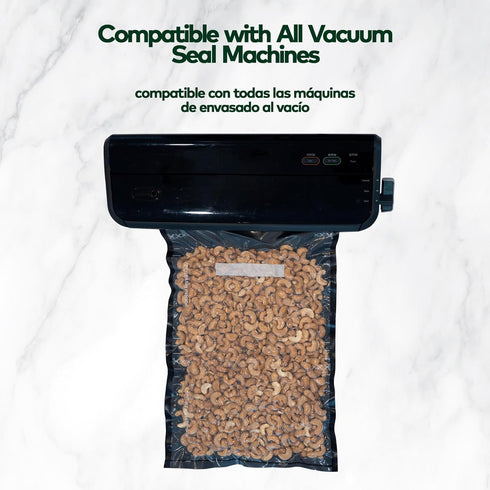 Vacuum Seal Rolls 11" x 50' 2 Pack (Total 100 Feet) - Clear and Black, 5.5 Mil BPA Free Food Saver Sealer Bag