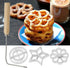 Rosette Iron with Wooden Handle, Stainless Steel Baking Tool for Rosette, Ravioli, Empanada, Cookie Cutters