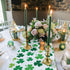 St Patrick's Day Green Shamrocks/Clover Table Runners, 13" x 70" Long Cotton Linen Non-Slip Rectangle Dresser Scarves
