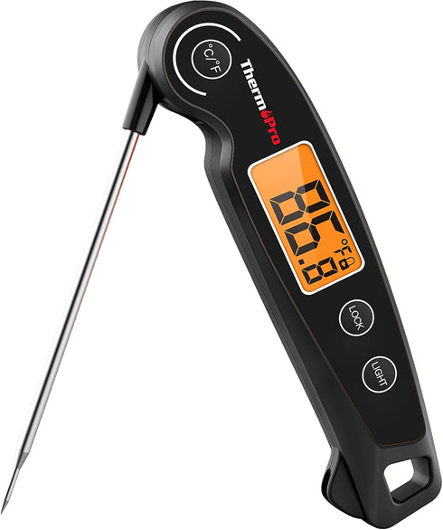 ThermoPro TP605 Instant Read Meat Thermometer: Waterproof Digital Probe for Cooking, BBQ, Grilling