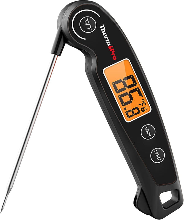 ThermoPro TP605 Instant Read Meat Thermometer: Waterproof Digital Probe for Cooking, BBQ, Grilling