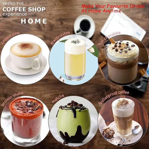 Electric Milk Frother, Handheld USB-charging Foam Maker, Rechargeable Mini Blender and Coffee Frother for Chappccino,