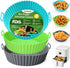 3 Pack Air Fryer Silicone Liners, 8 Inch Reusable Food Grade Basket Liners, Oven Liner Baking Tray Accessories