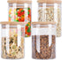4 Pack Glass Storage Jars with Airtight Bamboo Lid - 27 OZ Kitchen Canisters for Coffee, Dry Goods, Spices