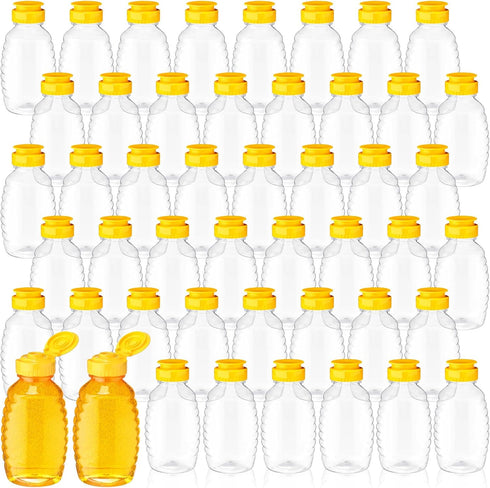 Didaey 48 Pcs 12 oz Plastic Honey Bottles Clear Jars Honey Dispenser