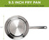 Ecolution Classic Stainless Steel Fry Pan, Professional Quality Sauté, 9.5-Inch, All Cooktop Safe