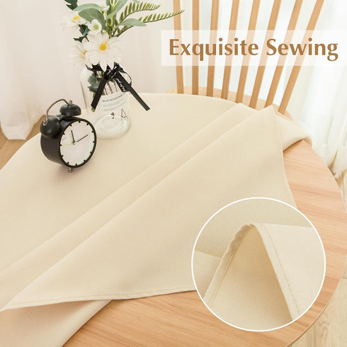 2 Pack 36X36 Inch Small Square Table Cloth Beige Washable Fabric Tablecloth Polyester Solid Tables Cover for Night