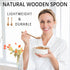 4 7 inch PCS Wooden Spoons for Eating, Wooden Honey Spoons for Tea, Wood Teaspoons for Stirring Coffee, Beech Wood