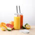 Shopify SEO: 16 OZ Glass Juicing Bottles - 8 Pack with 2 Straws & Lids, Airtight Black Lids, Reusable for Juice &