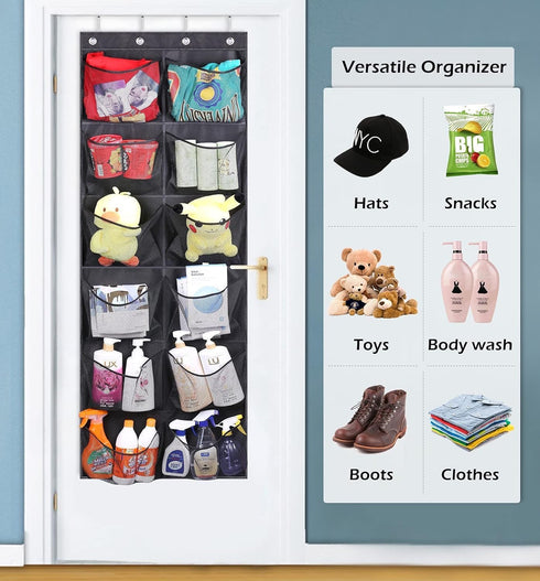Closet 12 16, KIMBORA Boots Hanging Shoe Organizer for Extra Large Mesh Pockets Over The Door Shoe Rack for Men Shoes