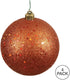 Vickerman 6" Burnished Orange Sequin Ball Ornament, 4 per Bag