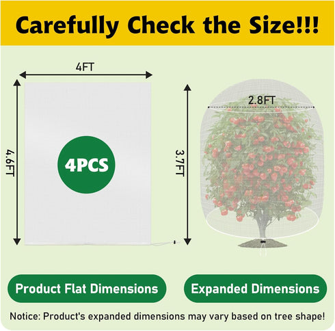 4 4 4.6 Evoio Pcs Garden Plant Fruit Tree Bird Netting Protection Blueberry Bushes Netting Covers Bags with Drawstring